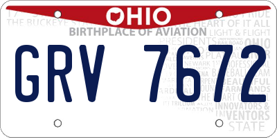 OH license plate GRV7672