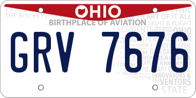 OH license plate GRV7676