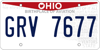 OH license plate GRV7677
