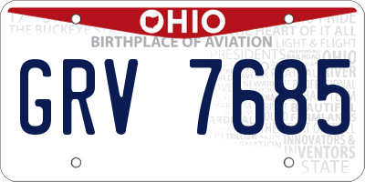 OH license plate GRV7685