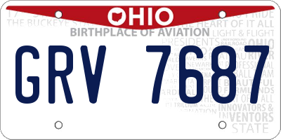 OH license plate GRV7687
