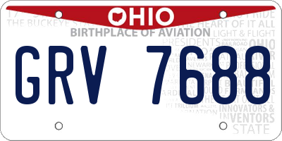 OH license plate GRV7688