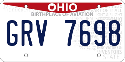 OH license plate GRV7698