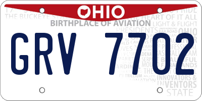 OH license plate GRV7702