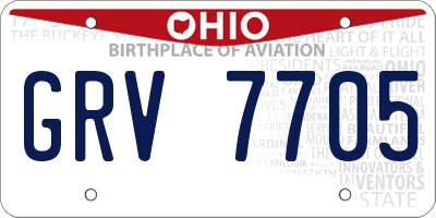OH license plate GRV7705
