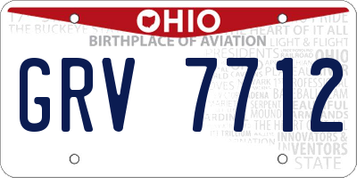 OH license plate GRV7712