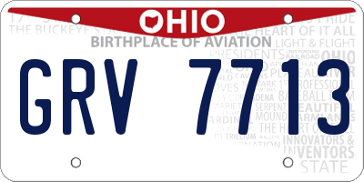 OH license plate GRV7713