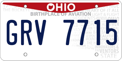 OH license plate GRV7715