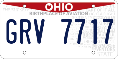 OH license plate GRV7717