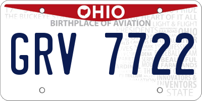 OH license plate GRV7722