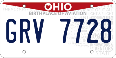 OH license plate GRV7728