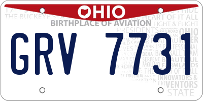 OH license plate GRV7731