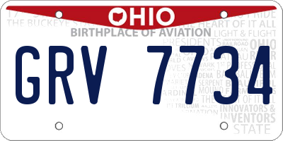 OH license plate GRV7734