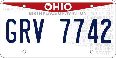 OH license plate GRV7742