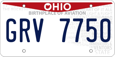 OH license plate GRV7750