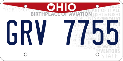 OH license plate GRV7755