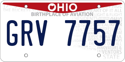 OH license plate GRV7757
