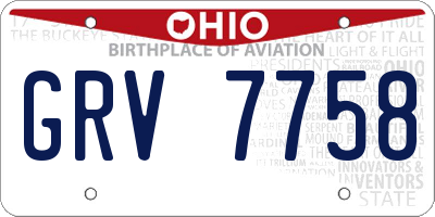OH license plate GRV7758