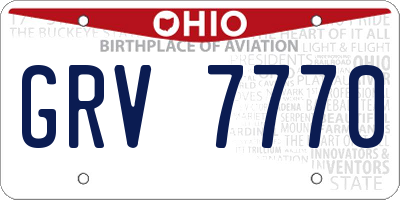 OH license plate GRV7770