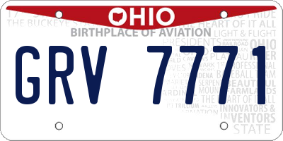 OH license plate GRV7771
