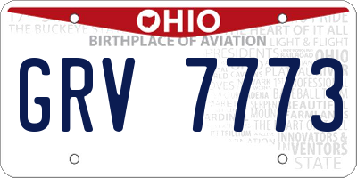 OH license plate GRV7773