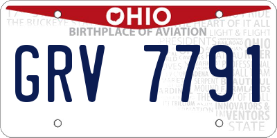 OH license plate GRV7791