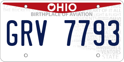 OH license plate GRV7793