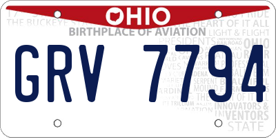 OH license plate GRV7794