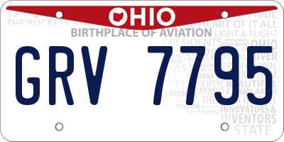 OH license plate GRV7795