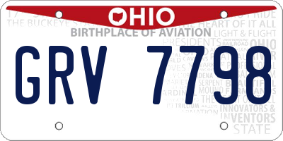 OH license plate GRV7798