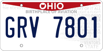 OH license plate GRV7801