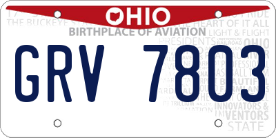 OH license plate GRV7803