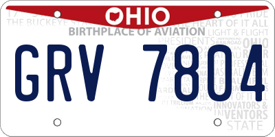 OH license plate GRV7804