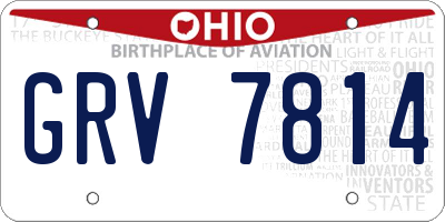 OH license plate GRV7814
