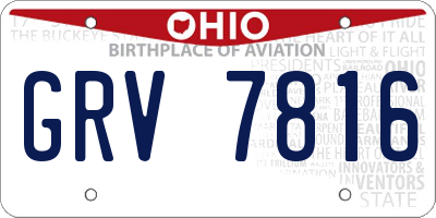 OH license plate GRV7816