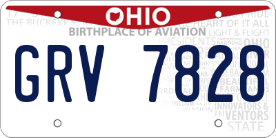 OH license plate GRV7828