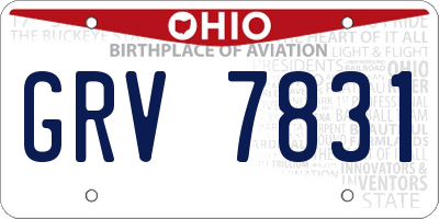 OH license plate GRV7831