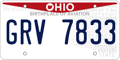 OH license plate GRV7833