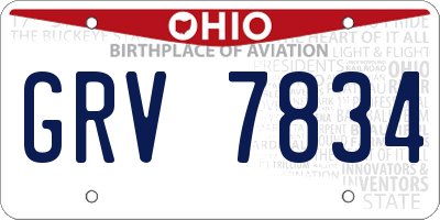 OH license plate GRV7834