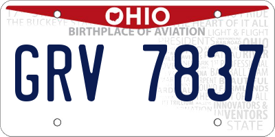 OH license plate GRV7837