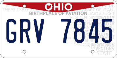 OH license plate GRV7845