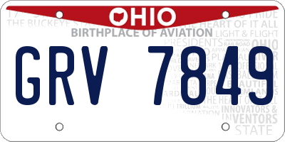 OH license plate GRV7849