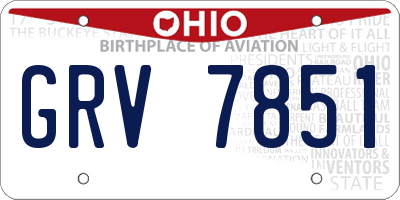 OH license plate GRV7851