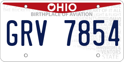 OH license plate GRV7854