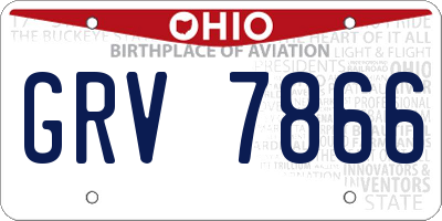OH license plate GRV7866