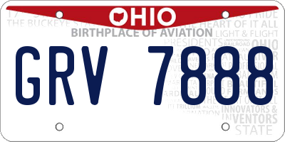 OH license plate GRV7888