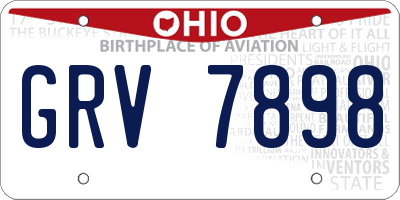OH license plate GRV7898