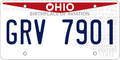 OH license plate GRV7901