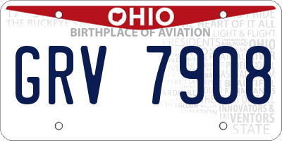OH license plate GRV7908