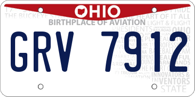 OH license plate GRV7912